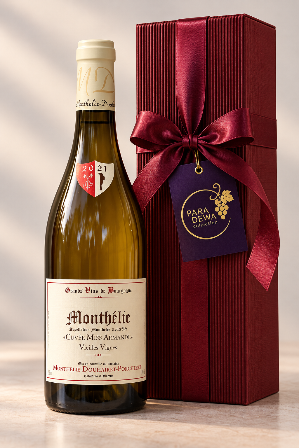 Luxury White Burgundy with Gift Box